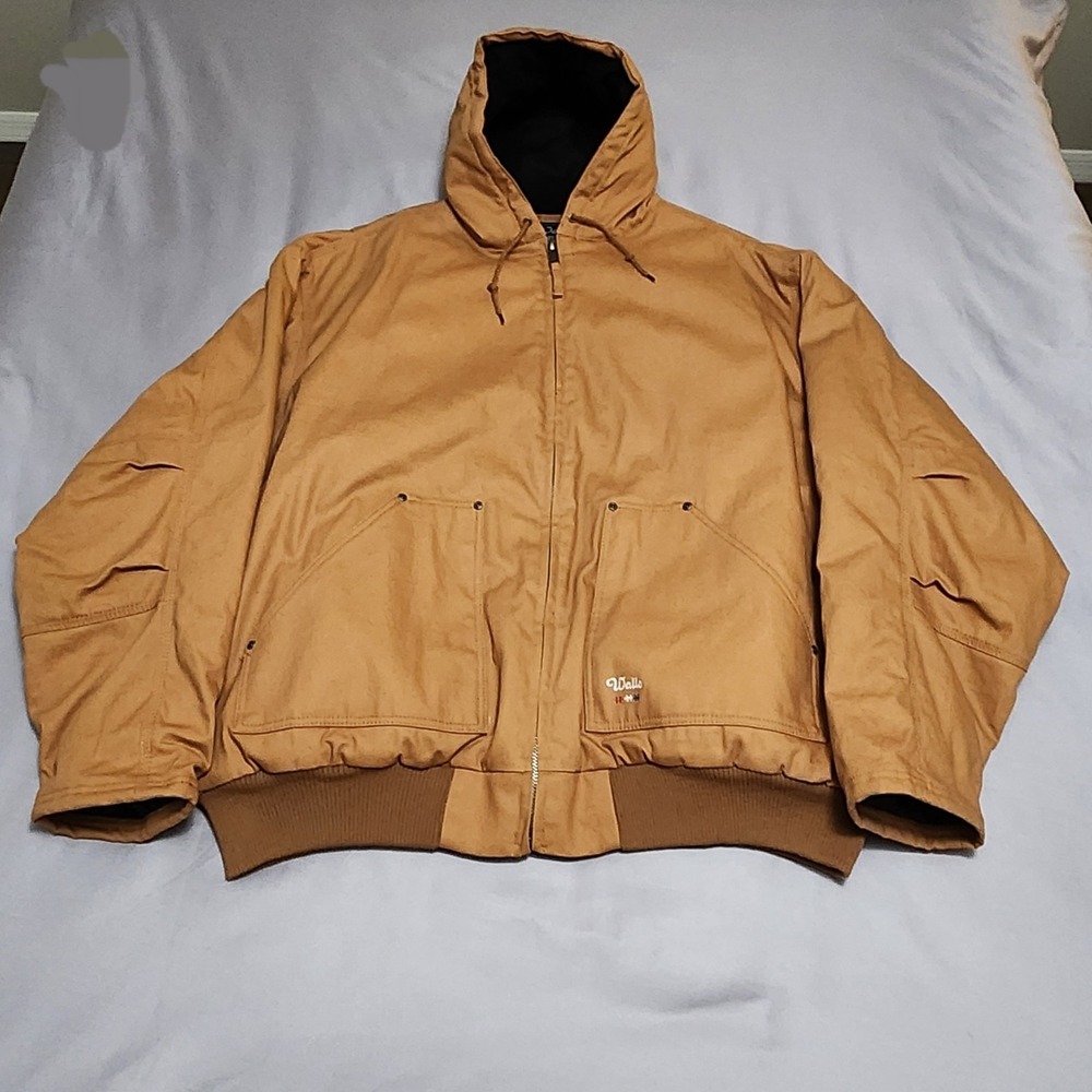 Walls Blizzard Pruf Ultra Work Jacket Mens 4XL Tall Brown Duck Canvas Hooded Zip